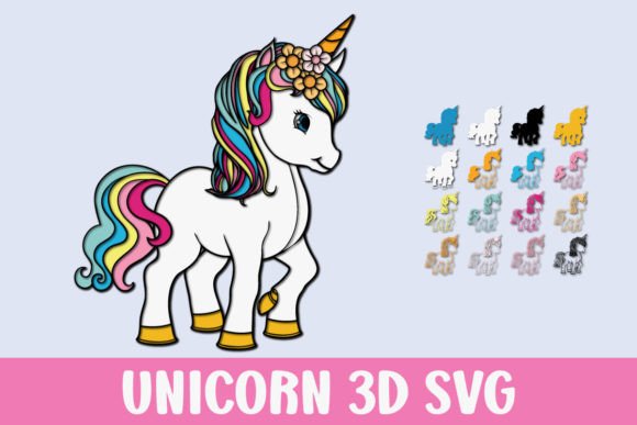 Download Unicorn Paper Cut 3D SVG Laser Cut - 3d svg Collection