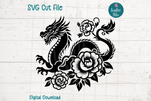 Download Floral Dragon SVG Cut File - Dragon svg Collection