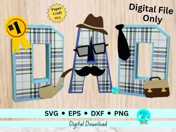 Download Dad 3D Letters Paper Craft SVG - 3d letter Collection