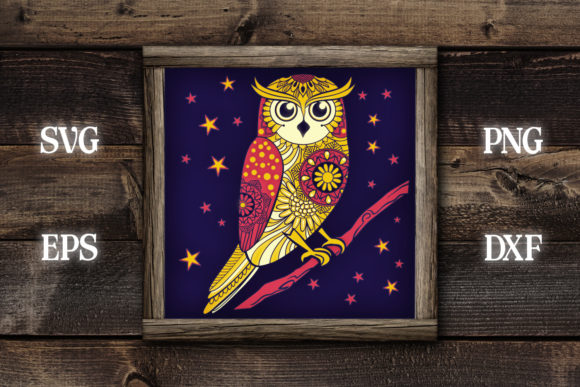 Download Owl with Stars Shadow Box &amp; BONUS - Stars shadow box Collection