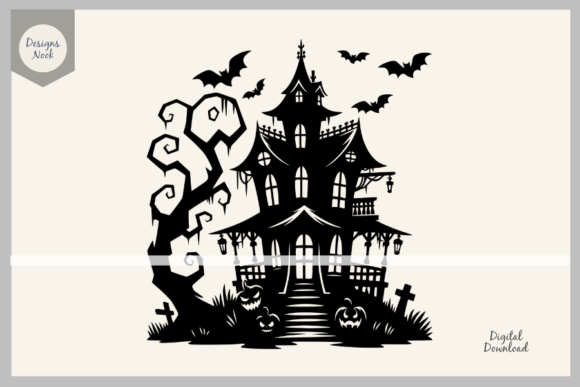 Download Halloween Haunted House SVG Clipart DXF - Haunted house svg Collection