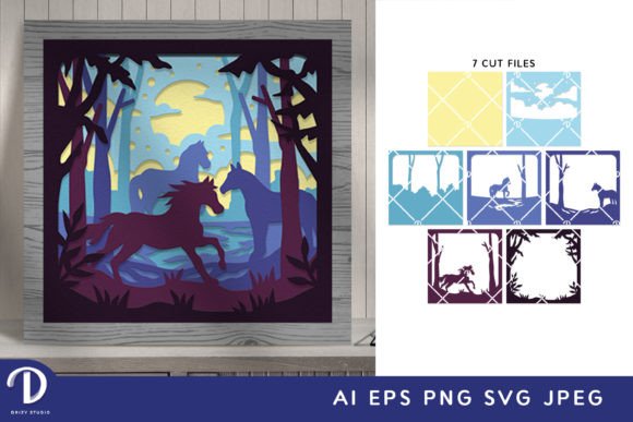 Download The Running Horses in the Forest 3D SVG - 3d svg Collection