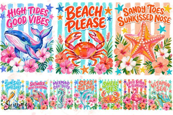 Download Summer Beach Brushstroke Sublimation PNG - Beach Collection
