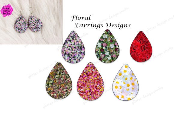 Download Flowers Tear Drop Earrings PNG Design - Drop Collection