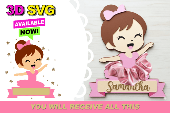 Download Ballerina Scrunchie Template 3D SVG - 3d svg Collection