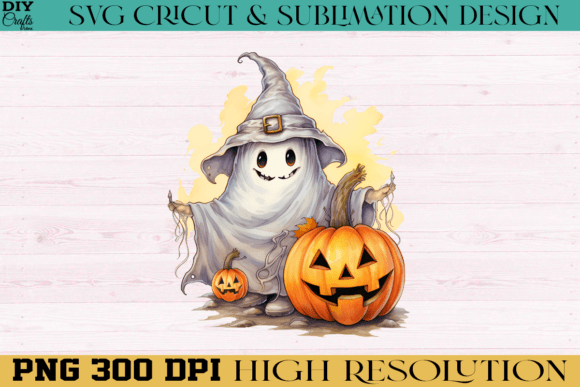 Download Funny Ghost Watercolor PNG Sublimation - Premium Bundle