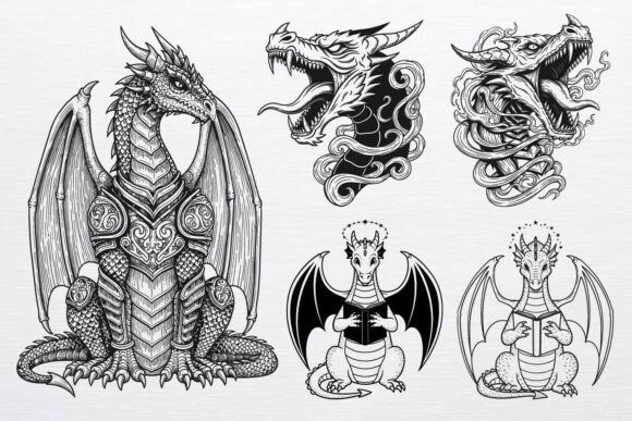 Download Fantasy Sacred Dragon SVG - Dragon svg Collection