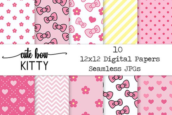 Download Pink Kitty Cat Digital Paper - Kitty Collection