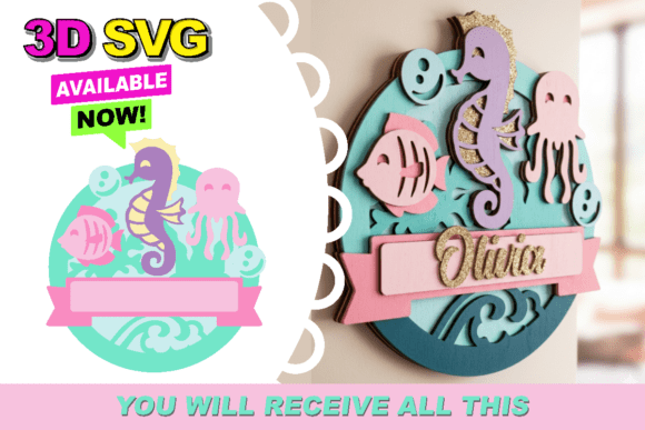Download Baby Name Sign Ocean 3D SVG - 3d svg Collection