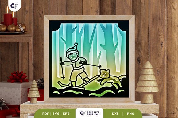 Download Boy with a Cat in Winter Forest 3D SVG - 3d svg Collection