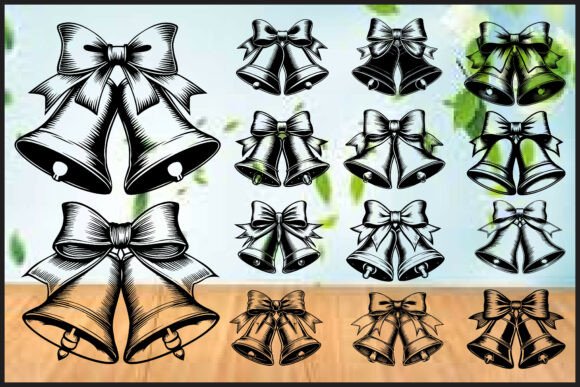 Download Bell &amp; Ribbon Silhouette Bundle - Premium Resources