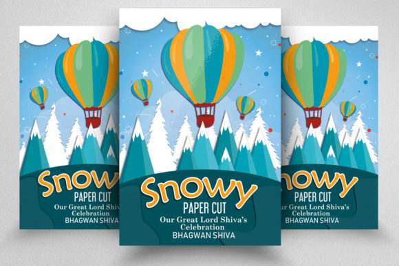 Download Snowy Winter Paper Cut Flyer - Winter paper cut Collection
