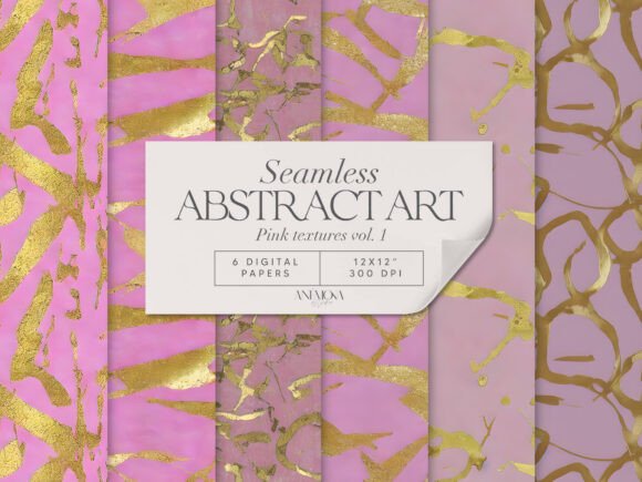 Download Pink Gold Abstract Luxury Digital Papers - Premium Bundle