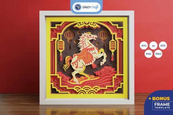 Download Year of the Horse Celebration 3D SVG - 3d svg Collection
