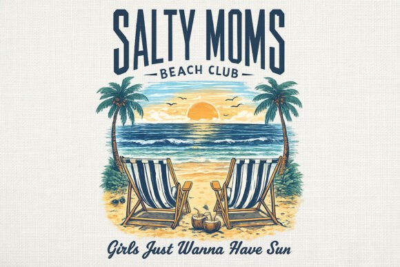 Download Retro Salty Moms Beach Club PNG - Beach Collection