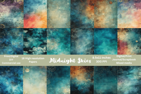 Download 18 HI-RES 8.5x11 Print Ready Backgrounds - Print ready Collection