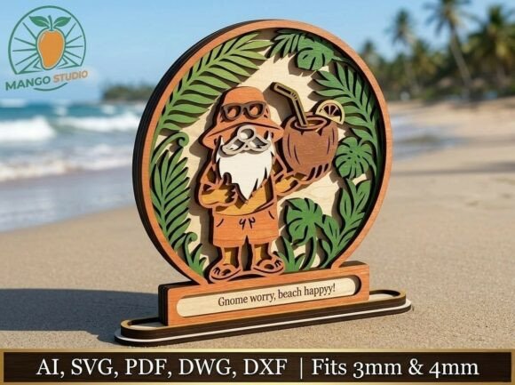 Download Summer Gnome 3D Layered Laser Cut File - Premium Resources