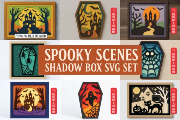 Download Spooky Shadows Halloween 3D SVG Bundle - 3d svg Collection
