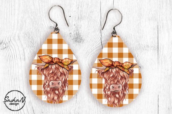 Download Tear Drop Earrings Highland Cow Png - Drop Collection