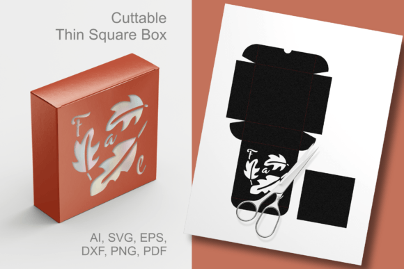 Download Fall Leaves Window Thin Square Gift Box - Premium Resources