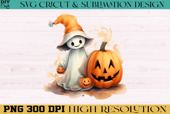 Download Funny Ghost Watercolor PNG Sublimation - Premium Resources