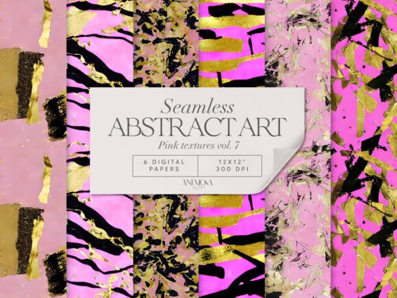 Download Pink Gold Black Luxury Abstract Papers - Premium Bundle