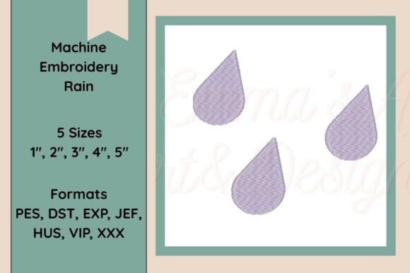 Download Machine Embroidery Rain Drop Design - Drop Collection