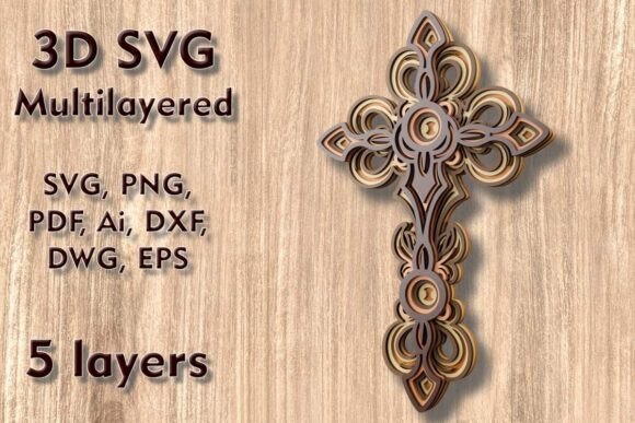 Download Cross 3D SVG Multilayered Cutting Files - 3d svg Collection